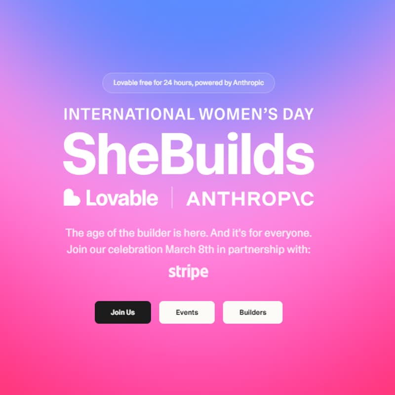 Cover Image for SheBuilds on Lovable Meetup