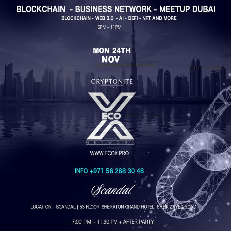 Cover Image for Ecox Blockchain, Crypto and Businees Connection Meetup Event.