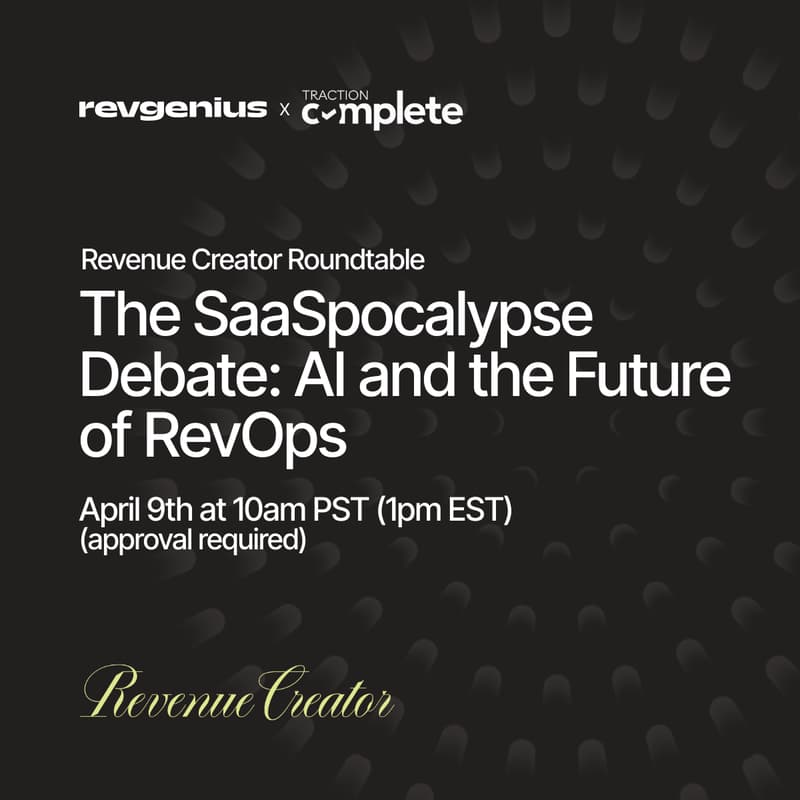 Cover Image for Revenue Creator Roundtable - The SaaSpocalypse Debate: AI and the Future of RevOps