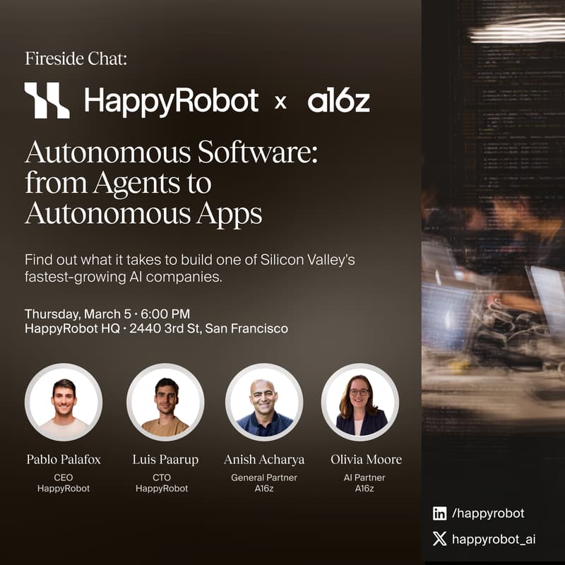 Cover Image for Fireside Chat: HappyRobot x a16z