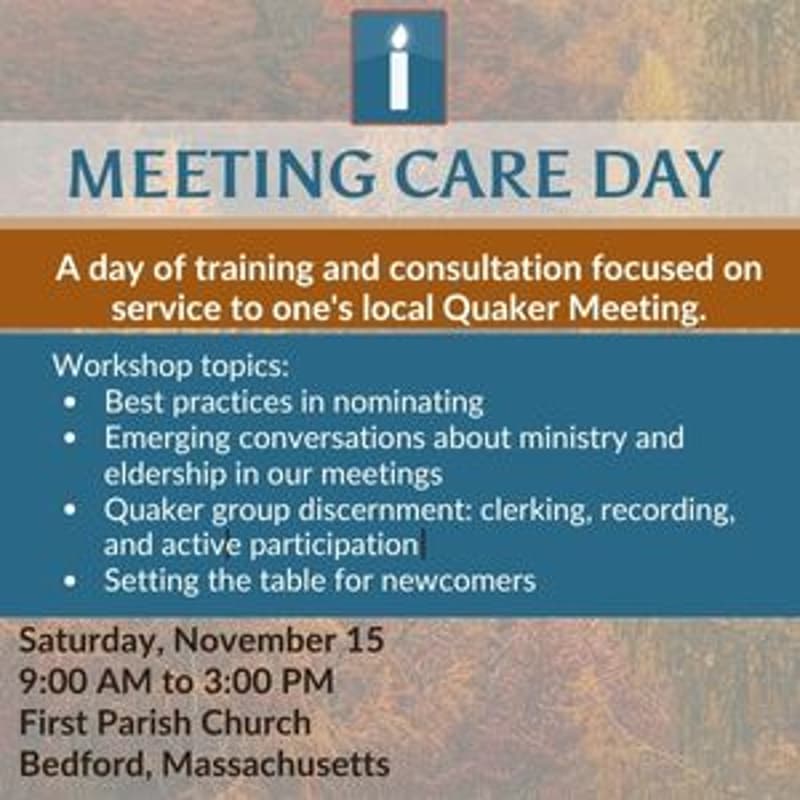 Cover Image for Meeting Care Day: A training & consultation gathering for Friends serving their local Quaker meeting