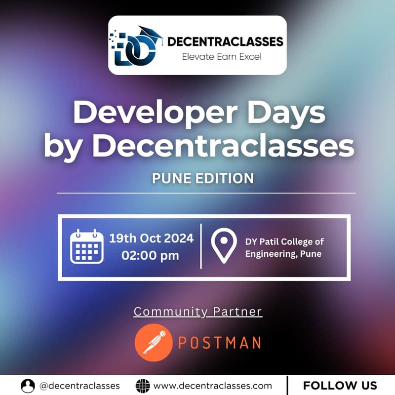 Cover Image for Developer Days by Decentraclasses PUNE Edition