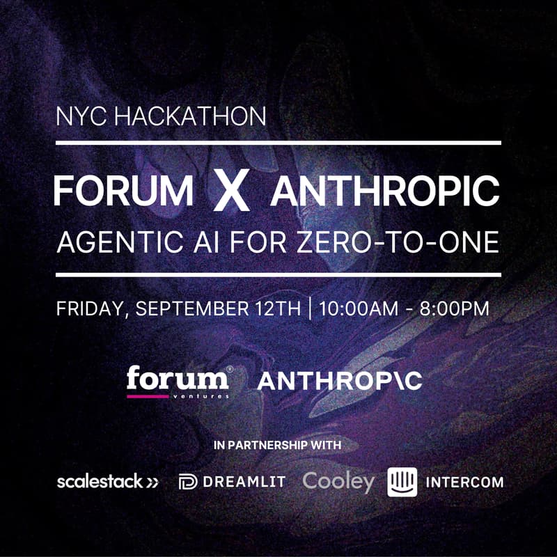 Cover Image for Forum X Anthropic Hackathon: Agentic AI for Zero-to-One Company Building