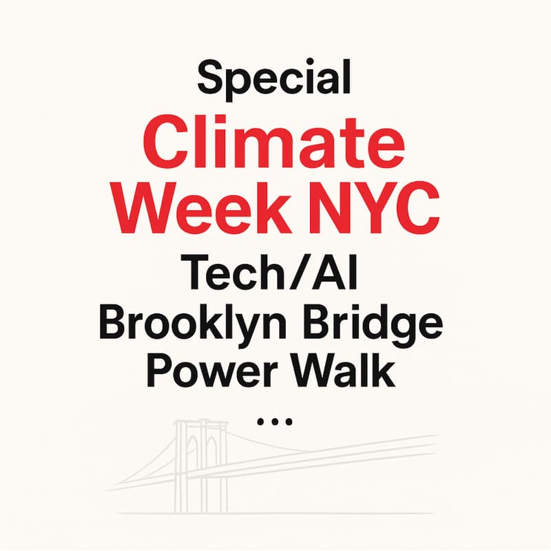 Cover Image for Special Climate Week Tech/AI Brooklyn Bridge Power Walk