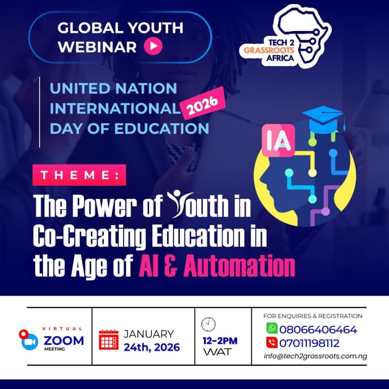 Cover Image for Global Youth Webinar: The Power of Youth in Co-Creating Education in the Age of AI & Automation