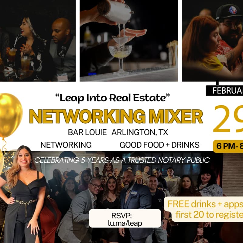 Cover Image for "Leap Into Real Estate" Networking Mixer by Notary4me LLC