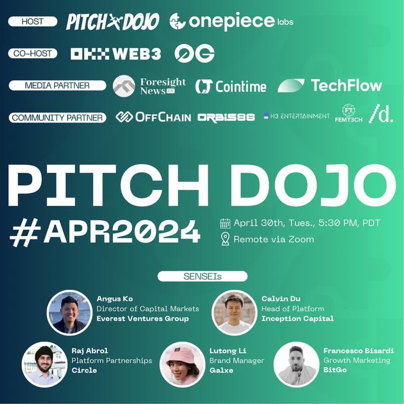 Cover Image for 🎤Pitch Dojo🎤 #APR2024 - Kicking Off The Remote Pitch Dojo Experience!