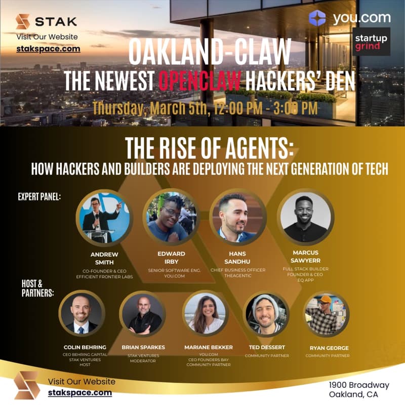Cover Image for Oakland-Claw: The Newest OpenClaw Hackers’ Den for the Oakland Chapter Startup Grind Community
