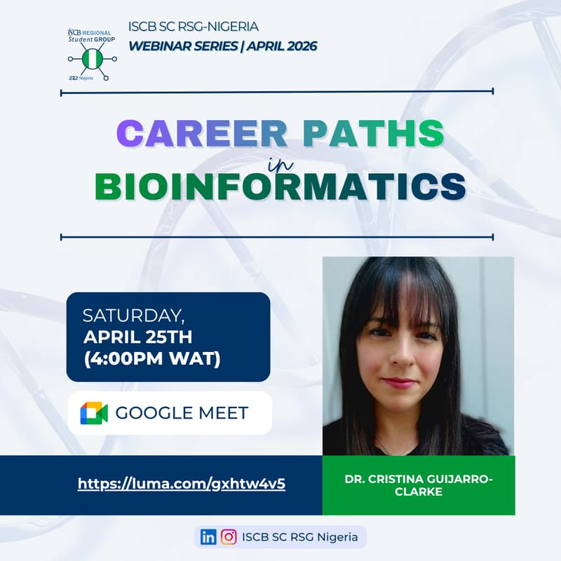 Cover Image for ISCB SC RSG-Nigeria Webinar - Career Paths in Bioinformatics