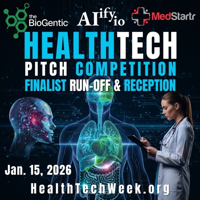 Cover Image for ⚕️ HealthTech Week Pitch Competition – Finalist Run-off, Awards, & Reception ⚕️ (@JPM) in Partnership with theBioGentic & MedStartr