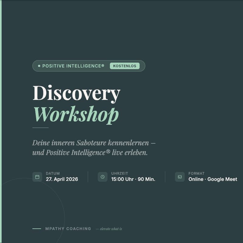Cover Image for Kostenloser PQ Discovery Workshop – Positive Intelligence® live erleben