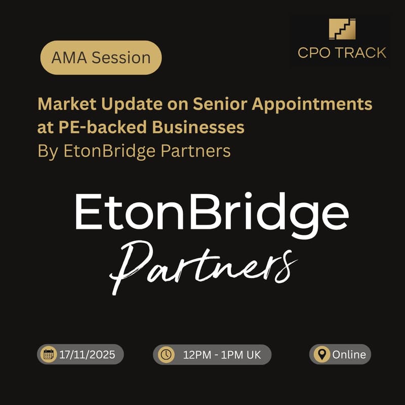 Cover Image for Market Update on Senior Appointments at PE-backed Businesses by EtonBridge Partners 🌟