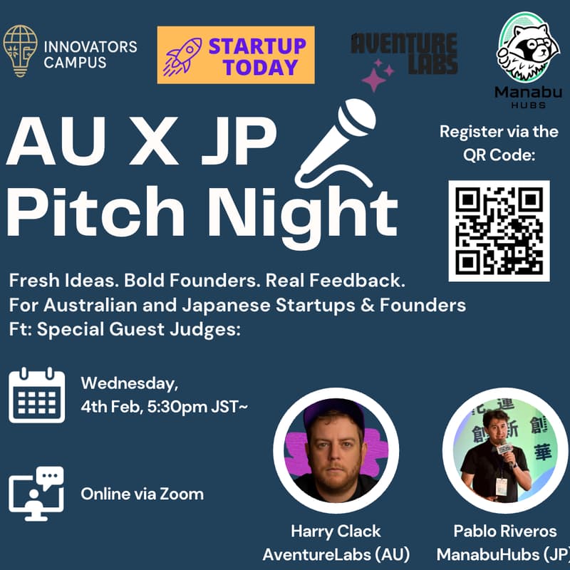 Cover Image for Aus x Japan Online Pitch Night -Startup Today x Innovators Campus