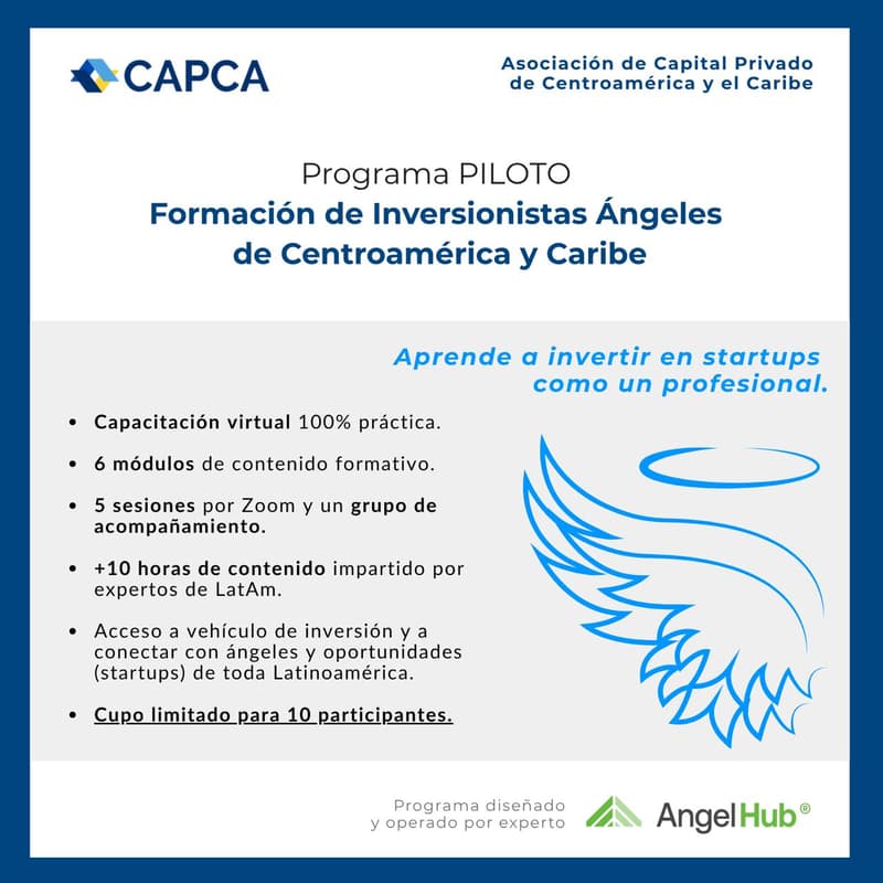 Cover Image for Programa PILOTO de Formación de Inversionistas Ángeles de Centroamérica y Caribe.