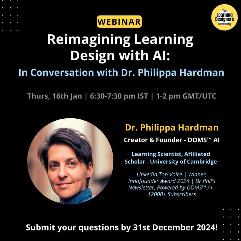 Cover Image for Reimagining Learning Design with AI: In Conversation with Dr. Philippa Hardman