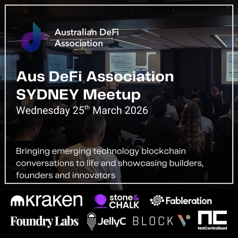 Cover Image for Aus DeFi Association (SYDNEY) - 25th March 2026
