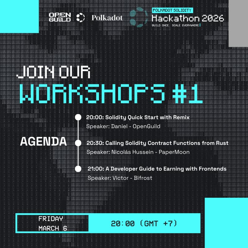 Cover Image for Polkadot Solidity Hackathon - Workshop #1