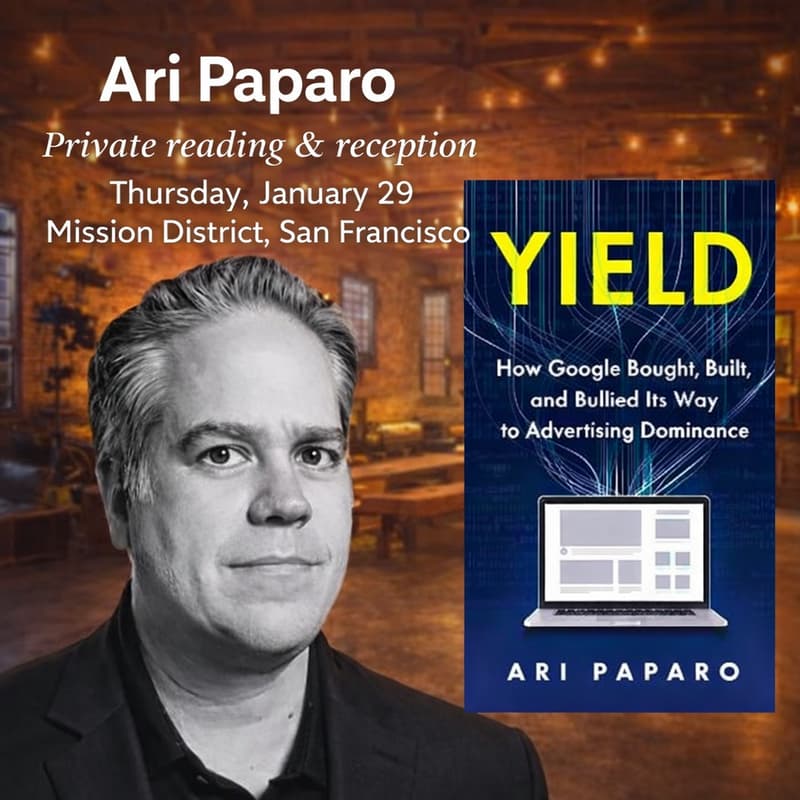 Cover Image for Yield! book reading and signing in SF with Ari Paparo
