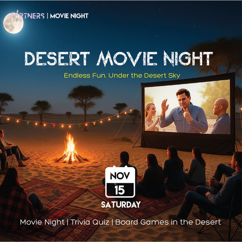 Cover Image for Movie Night, Trivia Quiz & Board Games in the Desert