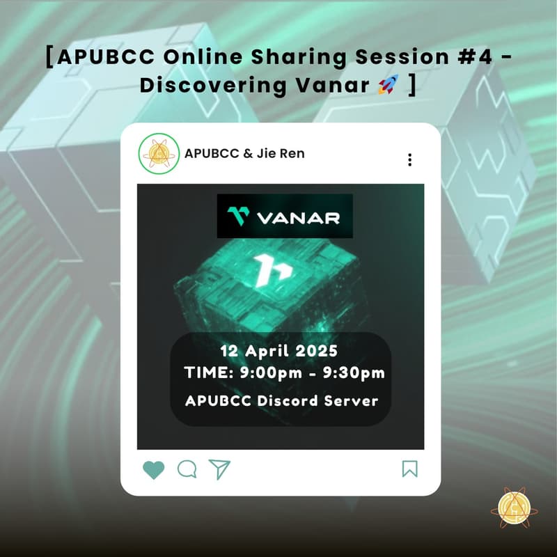 Cover Image for Online Sharing Session #4 – Discovering Vanar 🚀