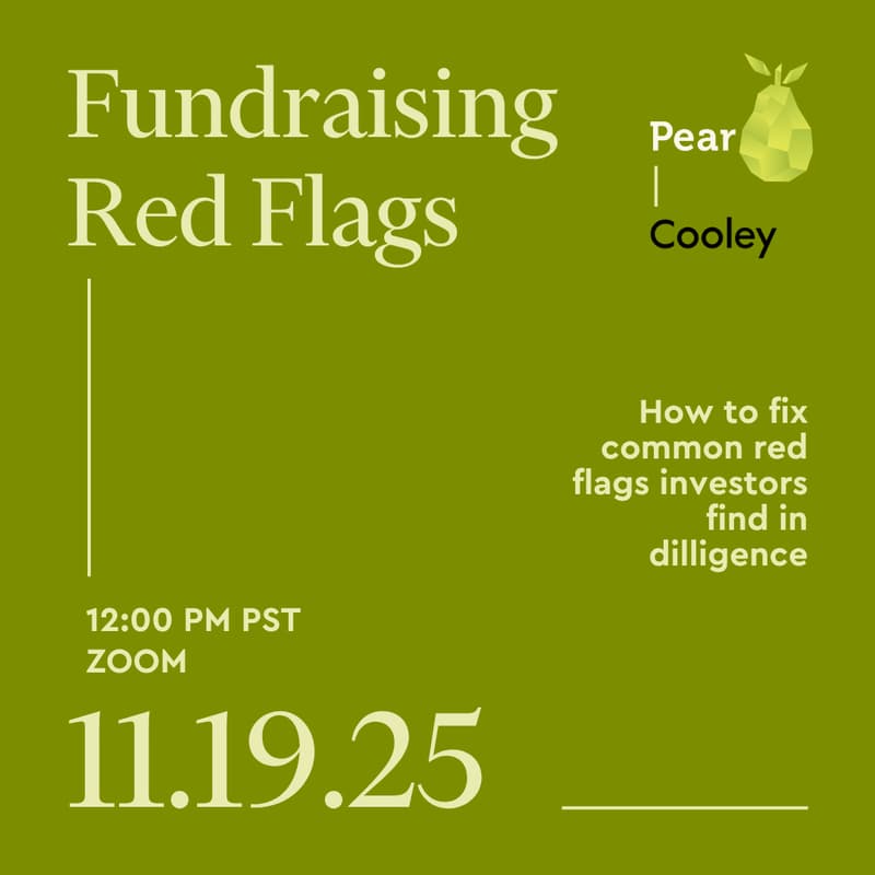 Cover Image for Webinar: Fundraising Red Flags with Cooley LLP