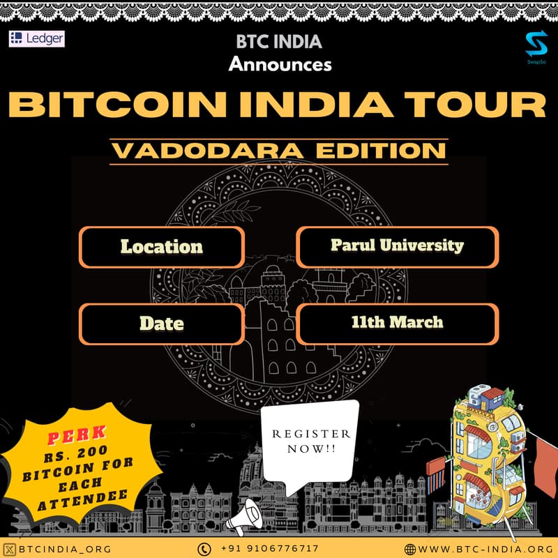 Cover Image for Bitcoin India Tour - Vadodara Edition
