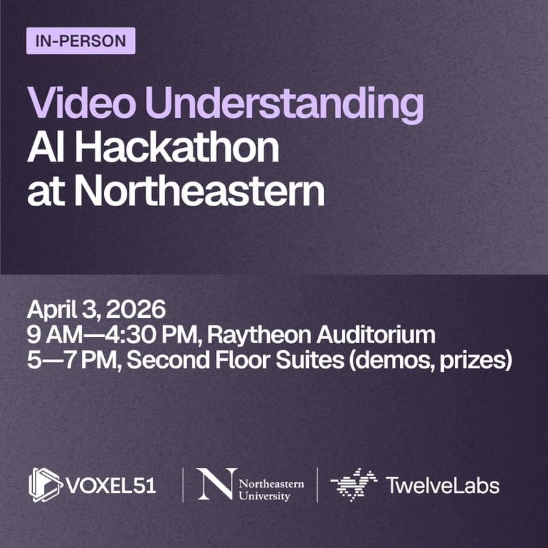 Cover Image for Video Understanding AI Hackathon at Northeastern – April 3, 2026