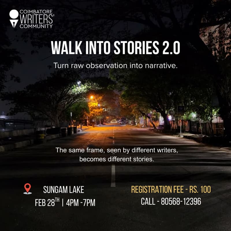 Cover Image for Walk into stories 2.0 - Coimbatore Writers' Community