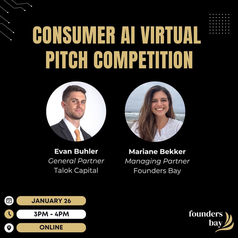 Cover Image for Founders Bay: Consumer AI Virtual Pitch Competition with Talok Capital
