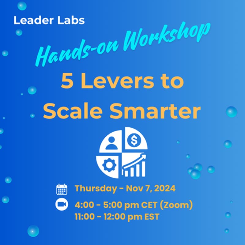 Cover Image for Workshop: 5 Levers to Scale Smarter