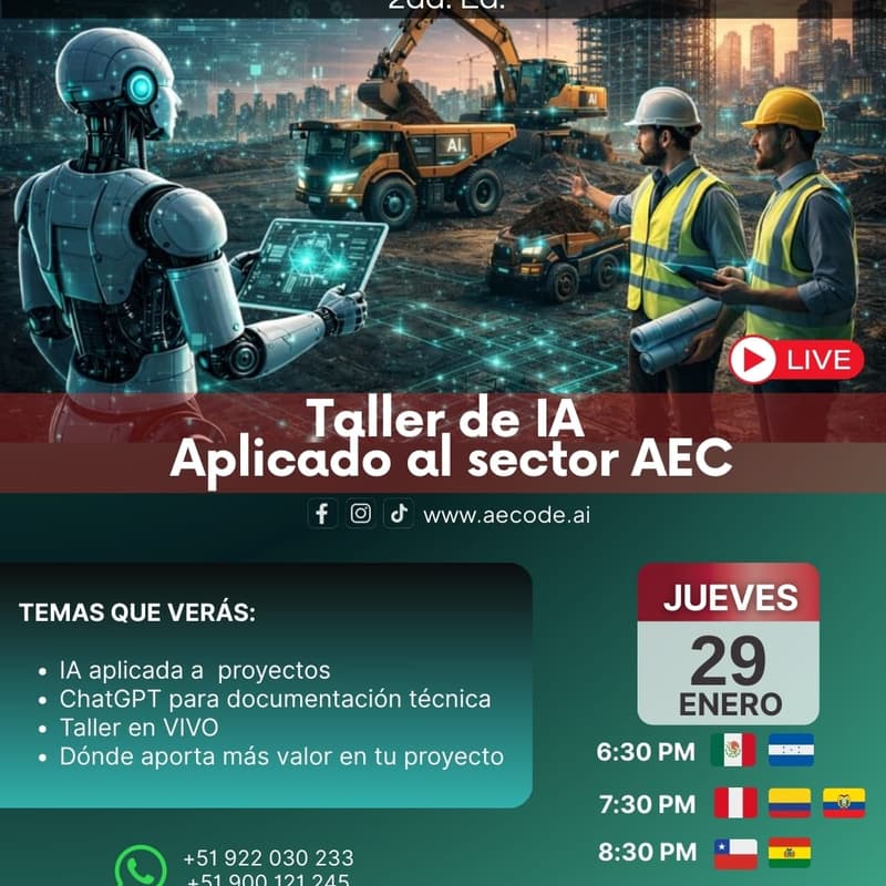 Cover Image for TALLER DE INTELIGENCIA ARTIFICIAL APLICADO AL SECTOR AEC