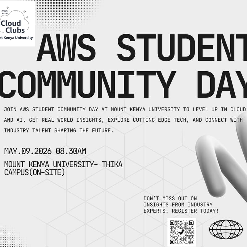 Cover Image for AWS STUDENT COMMUNITY MOUNT KENYA UNIVERSITY