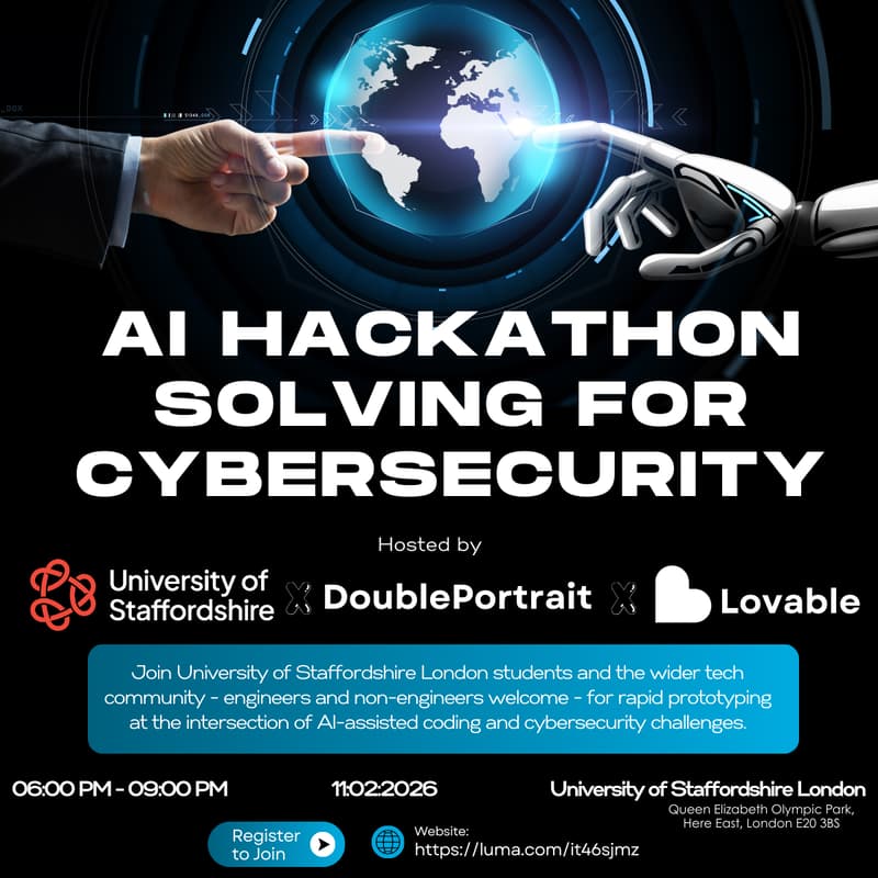 Cover Image for AI Hack with the University of Staffordshire London - Solving For Cybersecurity