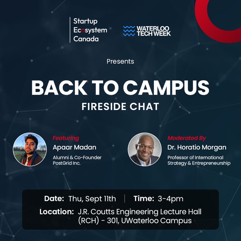 Cover Image for Back to Campus: Fireside Chat with UWaterloo Alum & Co-Founder of PostGrid, Apaar Madan