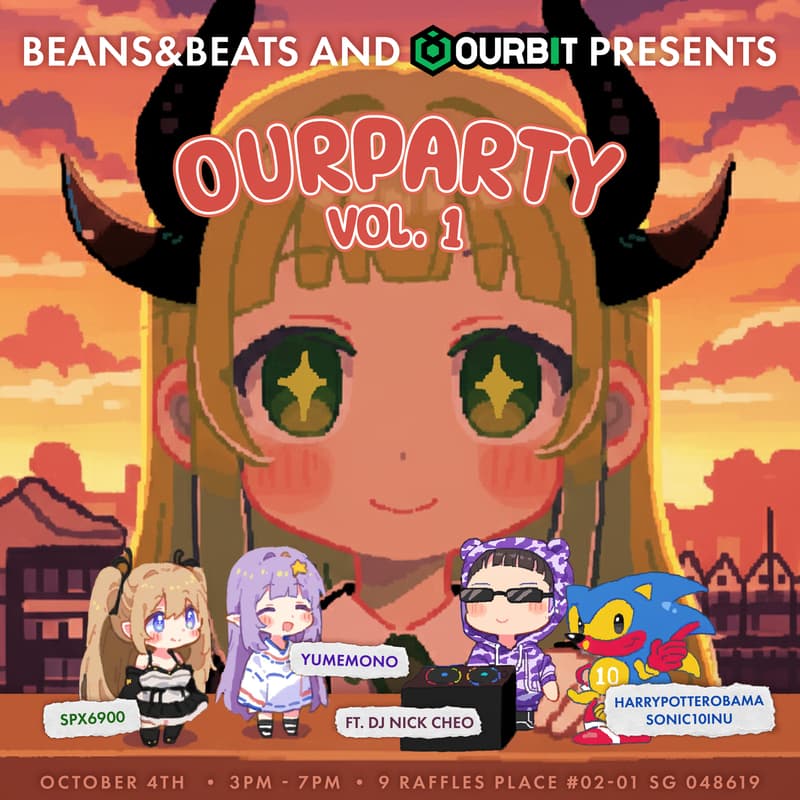 Cover Image for Ourparty ft. Nick Cheo, Yumemono, $BITCOIN, $SPX