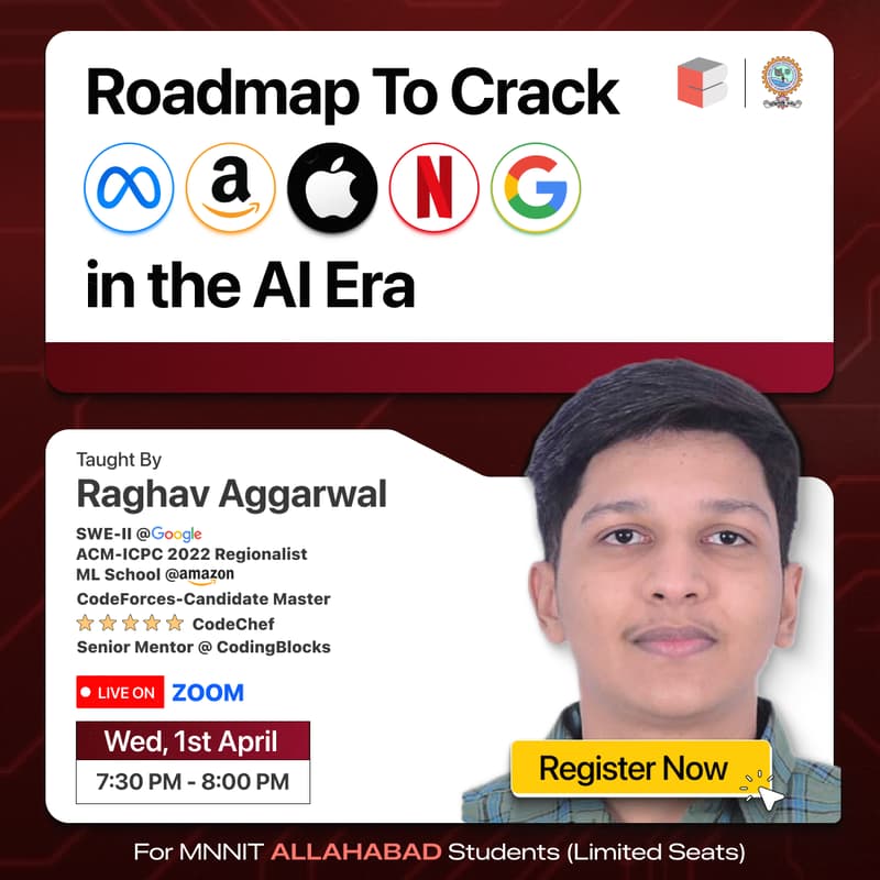 Cover Image for Roadmap to Crack Google, Amazon & Top Tech Companies in the AI Era | ft. Raghav Agarwal (SWE-2 @ Google, ACM-ICPC, Candidate Master)