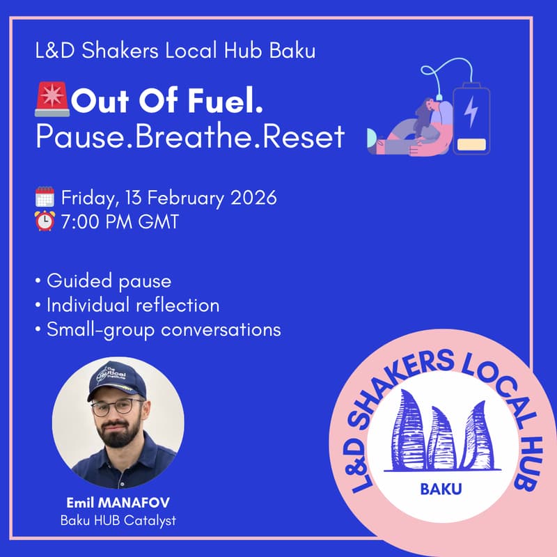 Cover Image for Local Hub Baku: Out Of Fuel. Pause/Breathe/Reset