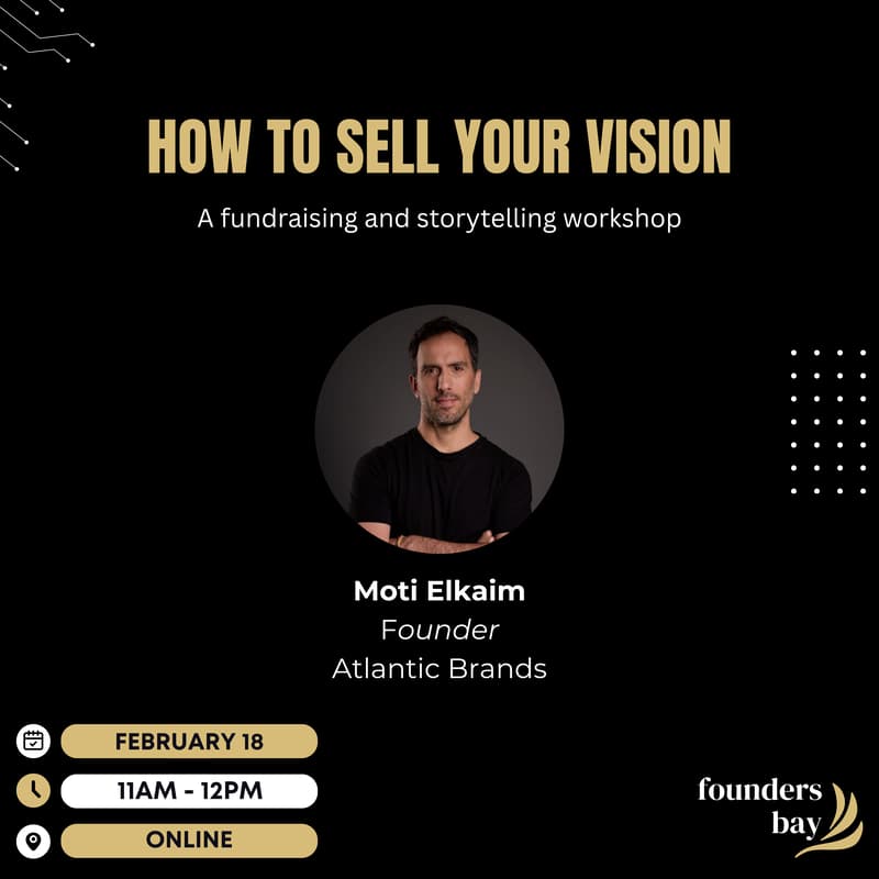 Cover Image for Founders Bay Virtual Workshop: How to Sell Your Vision
