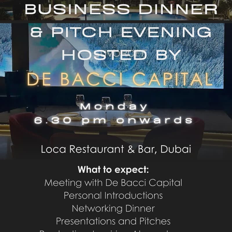 Cover Image for Business Dinner & Pitch Evening during Blockchain Life Dubai