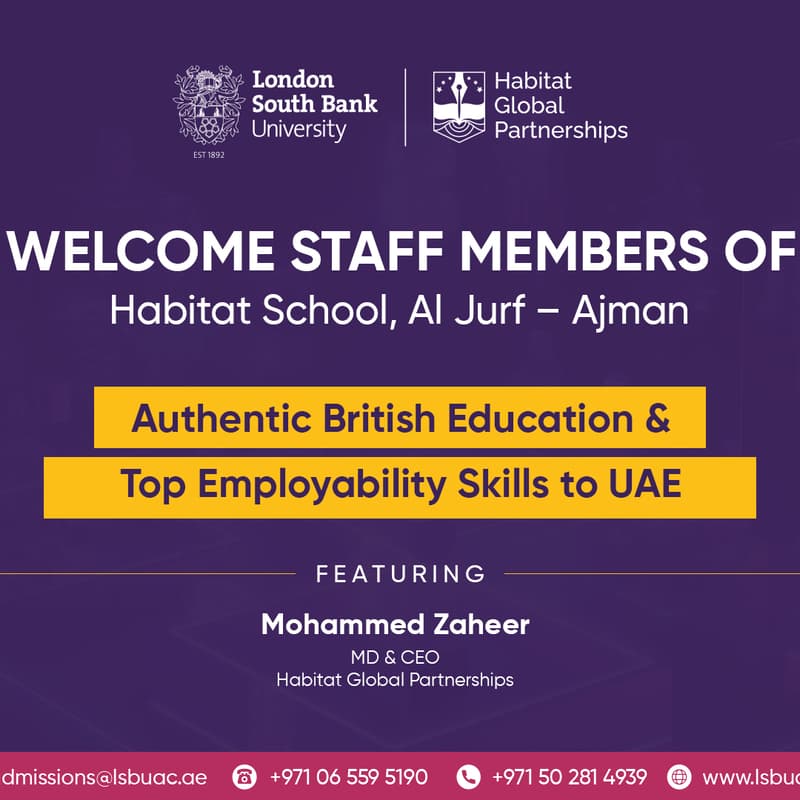 Cover Image for Authentic British Education & Top Employability Skills by LSBU UAE & HabitatGP