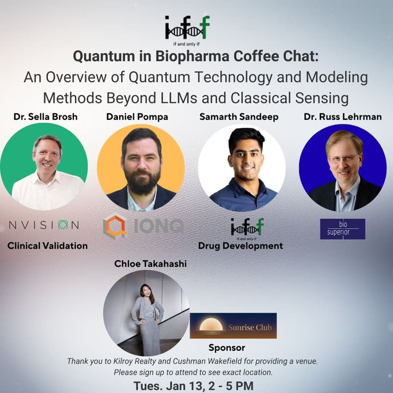 Cover Image for Quantum in Biopharma Coffee Chat: An Overview of Quantum Technology and Modeling Methods Beyond LLMs and Classical Sensing