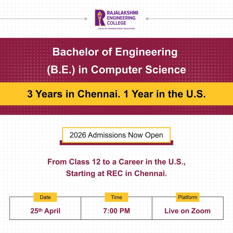 Cover Image for From Class 12 to a Career in the U.S. — with REC’s B.E. in Computer Science
