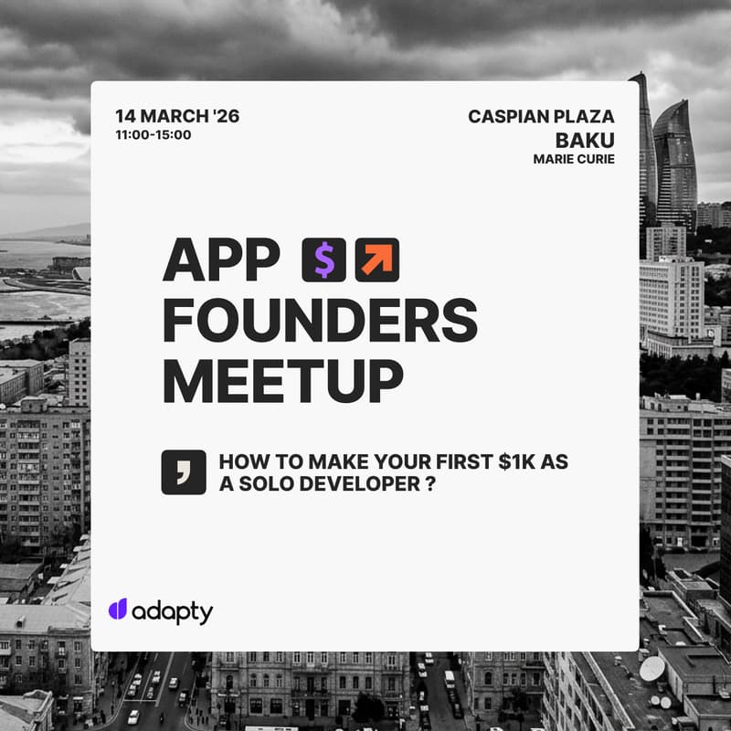 Cover Image for App Founders Meetup by Adapty - Baku