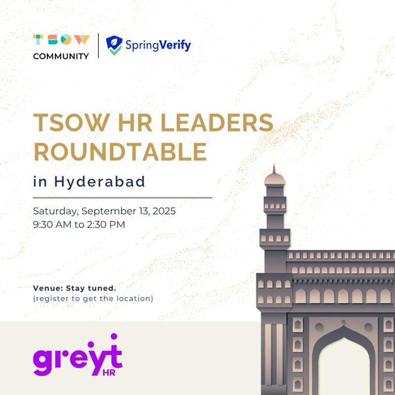 Cover Image for TSOW HR Leaders Roundtable in Hyderabad