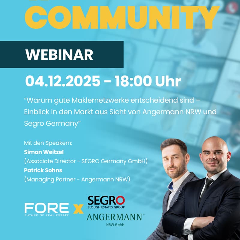 Cover Image for FORE WEBINAR: Angermann NRW Meets SEGRO
