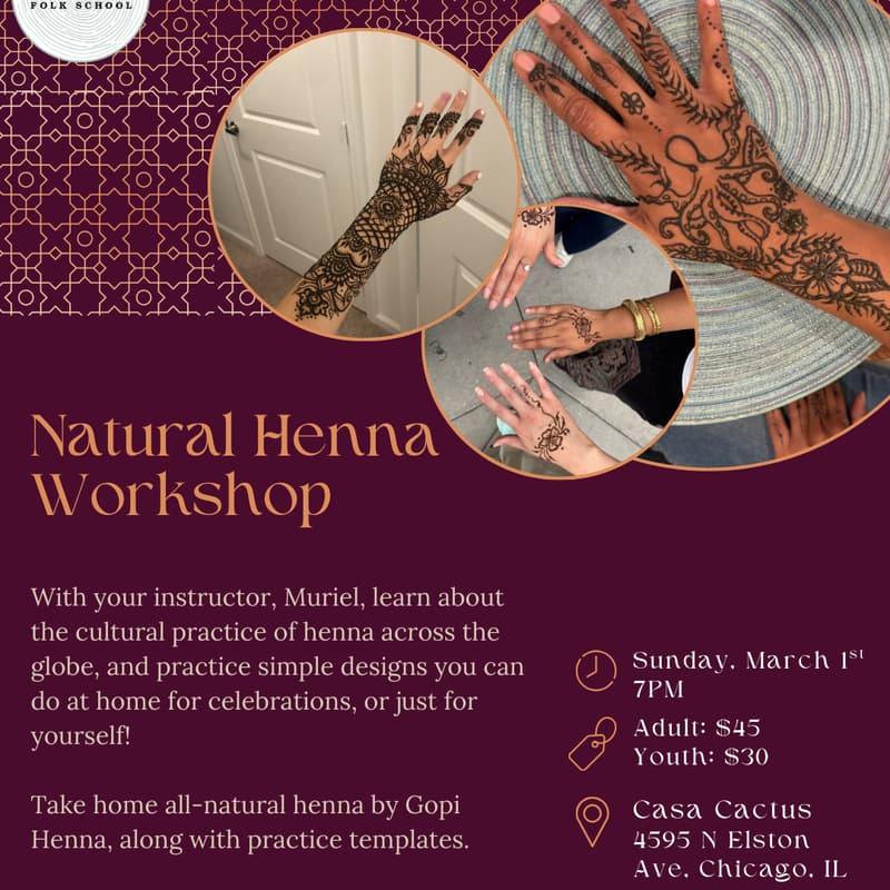 Cover Image for Natural Henna Art Workshop