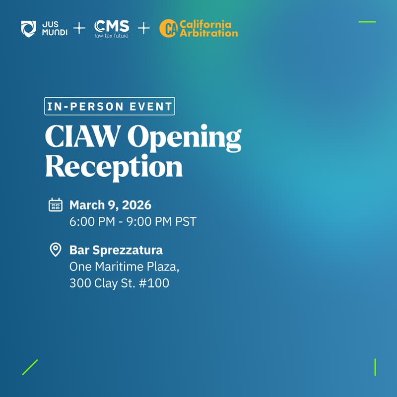 Cover Image for CIAW Opening Reception by CMS & Jus Mundi