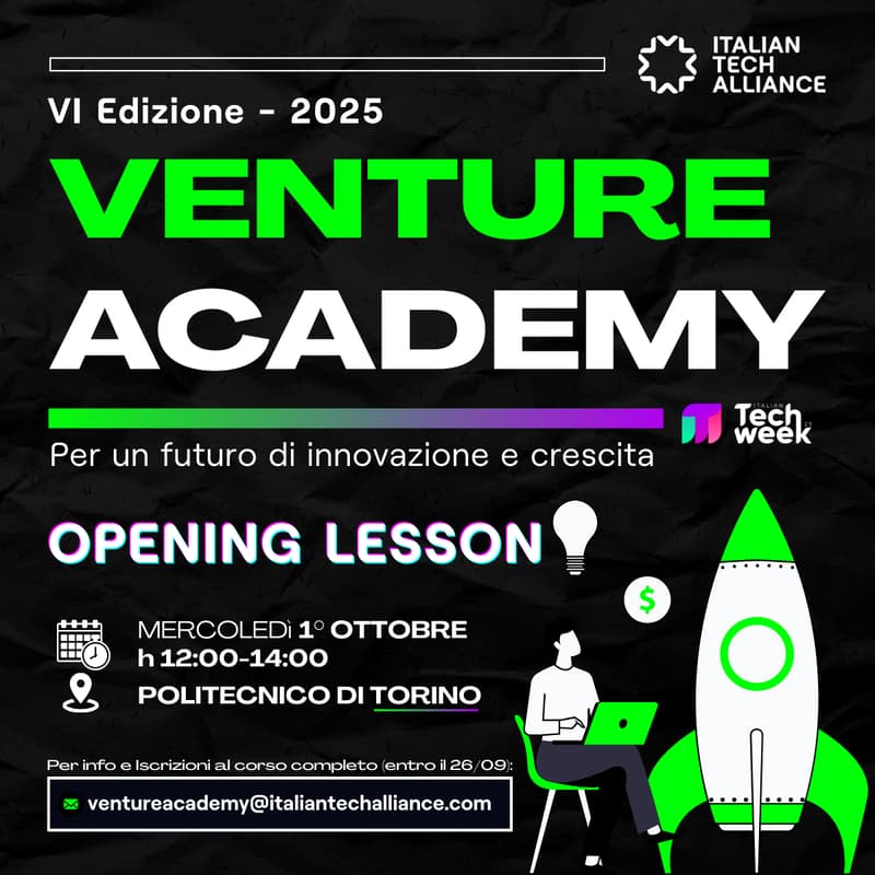 Cover Image for Opening Lesson 2025 - Venture Academy (VI) by Italian Tech Alliance
