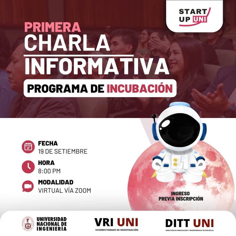 Cover Image for 1ra Charla Informativa - Programa de Incubación