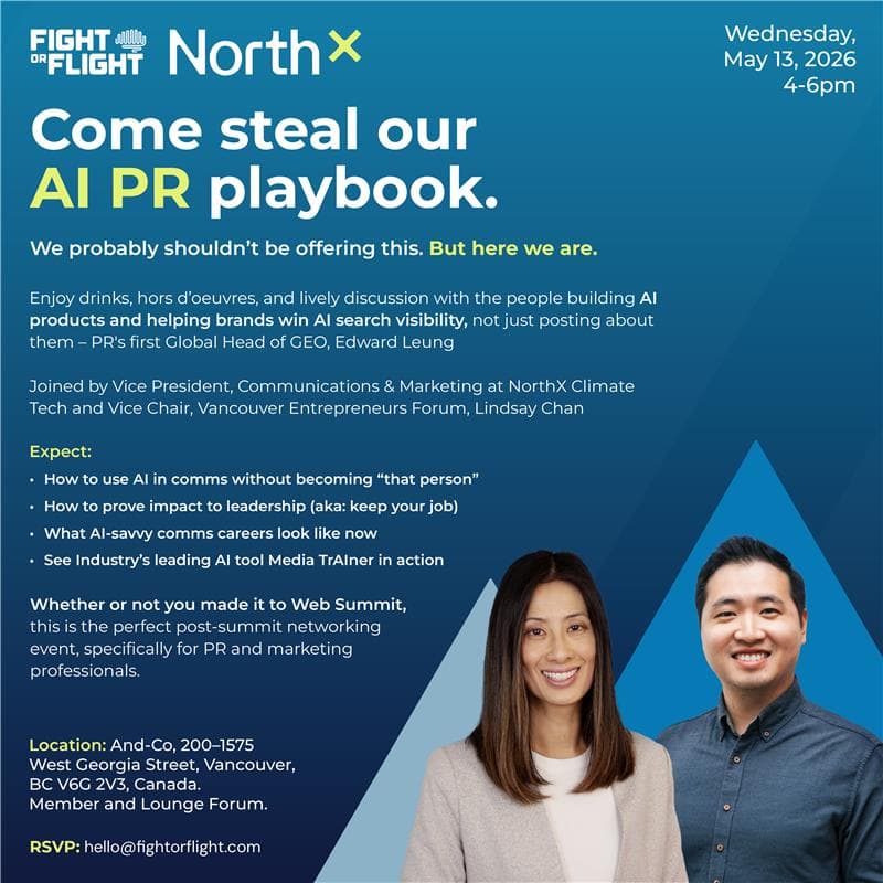 Cover Image for Come Steal our AI PR Playbook: Fight or Flight x NorthX